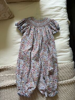 Edgehill collection Floral Smocked Bubble Romper - 18m